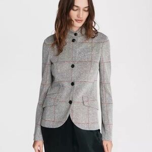 Rag & Bone Women's Gray Plaid Jacket